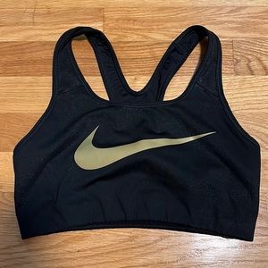 Nike Black/Gold Sports Bra Size Medium